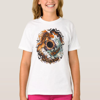Camiseta Eclipse de Halloween de Koi de Calabaza
