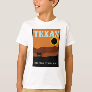 Camiseta Eclipse de póster de viajes de Texas