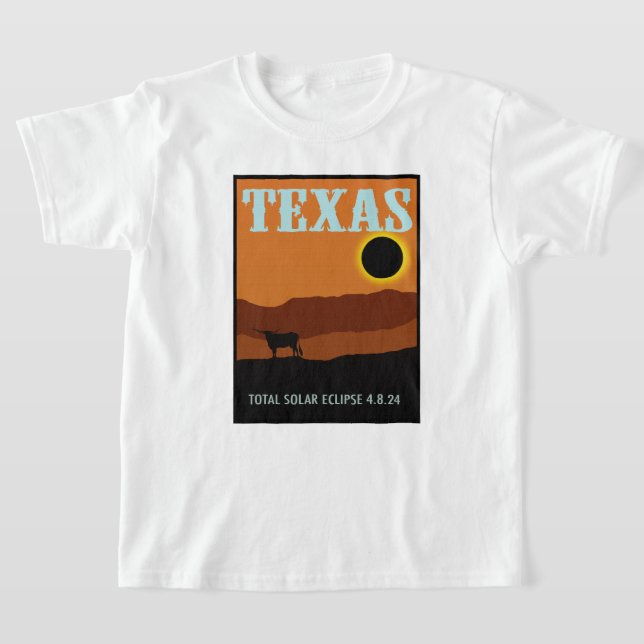 Camiseta Eclipse de póster de viajes de Texas (Distribución)