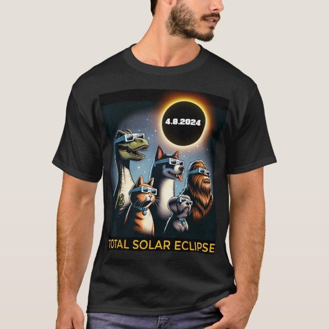 Camiseta Eclipse Eclipse De Pie Grande De Perro Eclipse Sol (Anverso)