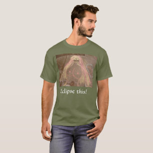 Camiseta ¡Eclipse esto! diosa dama hippie dibujando en tiz