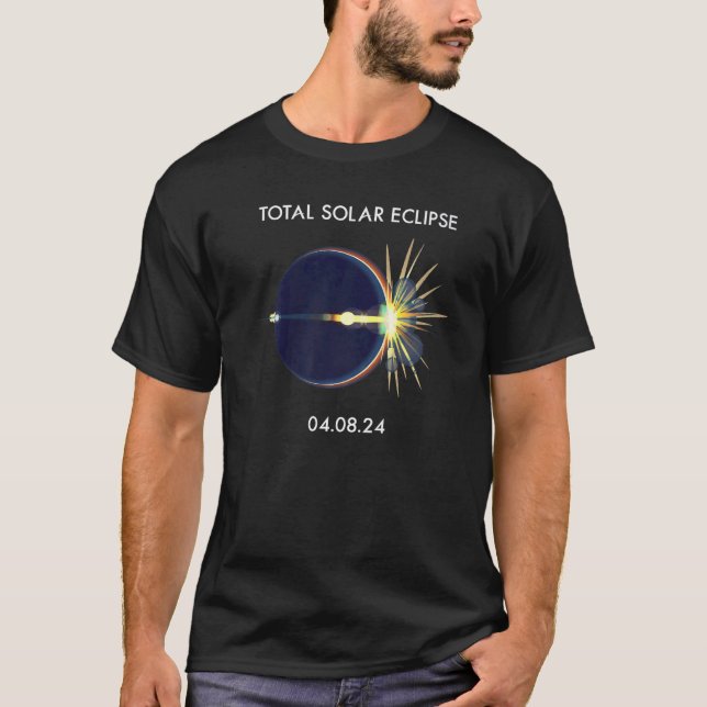 Camiseta Eclipse Flare 04 08 24 Eclipse solar total América (Anverso)