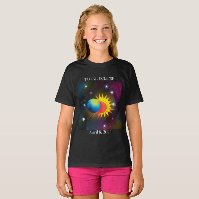 Camiseta Eclipse Flare 04.08.24 Eclipse solar total EE.UU. (Anverso completo)