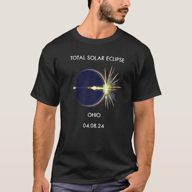 Camiseta Eclipse Flare 04.08.24 Eclipse solar total Ohio 20 (Anverso)