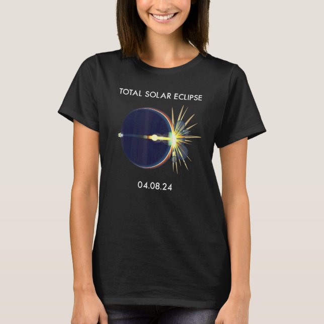 Camiseta Eclipse Flare 04 08 24 Total Solar Eclipse America (Anverso)