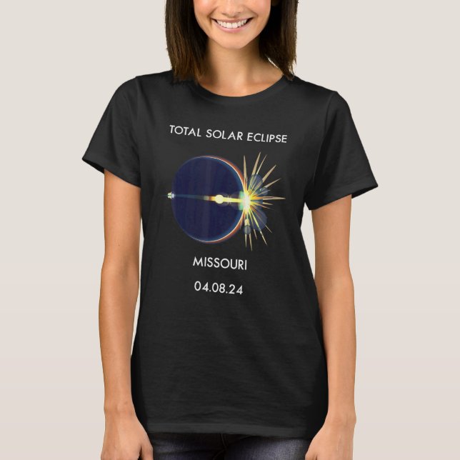 Camiseta Eclipse Flare 04 08 24 Total Solar Eclipse Missour (Anverso)