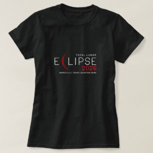 Camiseta Eclipse Lunar 2026 Ubicación Personalizada Conmemo