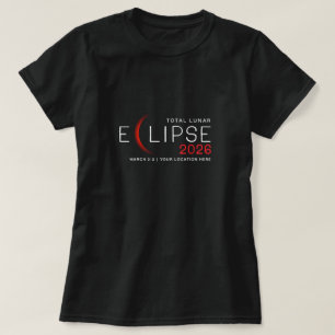 Camiseta Eclipse Lunar 2026 Ubicación Personalizada Conmemo