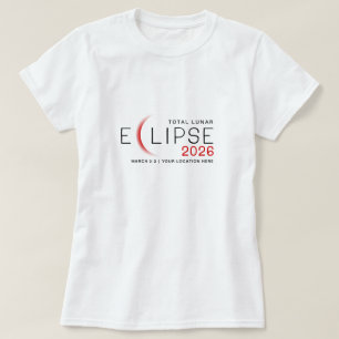 Camiseta Eclipse Lunar 2026 Ubicación Personalizada Conmemo
