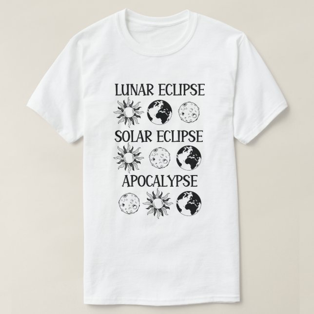 Camiseta Eclipse lunar Eclipse solar Apocalipsis Espacio di (Diseño del anverso)