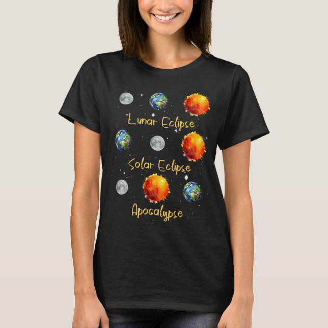 Camiseta Eclipse Lunar Eclipse Solar Y Apocalipsis Funny S (Anverso)