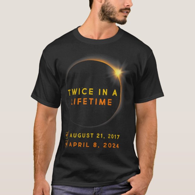 Camiseta Eclipse Shirt Dos Veces En Eclipse Solar 2024 (Anverso)