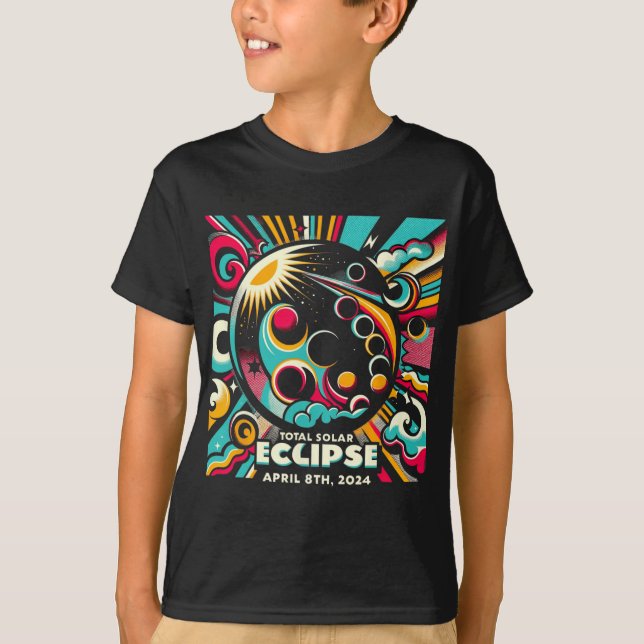 Camiseta Eclipse solar 2024 04.08.24 Eclipse Mens Womens Ki (Anverso)