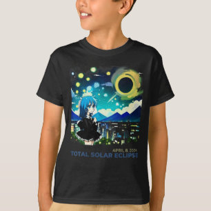 Camiseta Eclipse solar 2024 Arte estilo anime