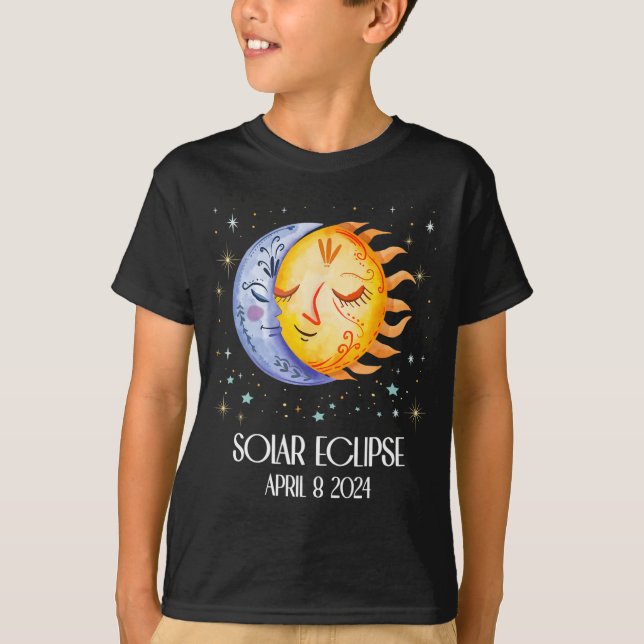Camiseta Eclipse Solar 2024 Cute Eclipse Solar Niños Gi (Anverso)