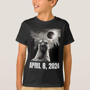 Camiseta Eclipse solar 2024 divertido selfie de pollo