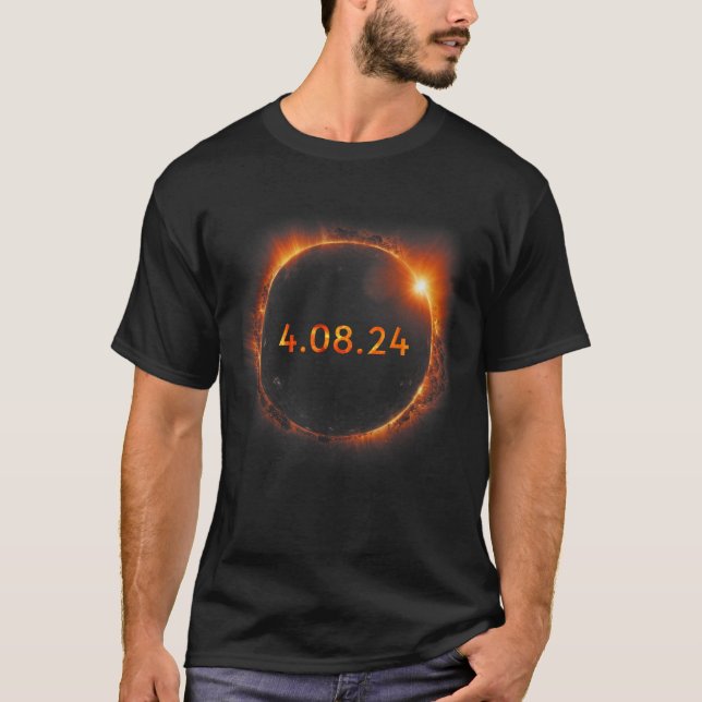 Camiseta Eclipse solar 2024 Eclipse solar total 4.08.24 (Anverso)