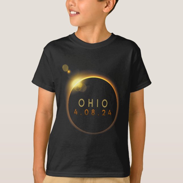 Camiseta Eclipse solar 2024 Eclipse solar total Ohio (Anverso)