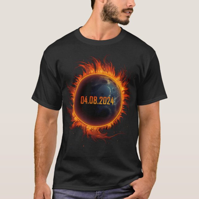 Camiseta Eclipse solar 2024 Eclipse total de sol (Anverso)