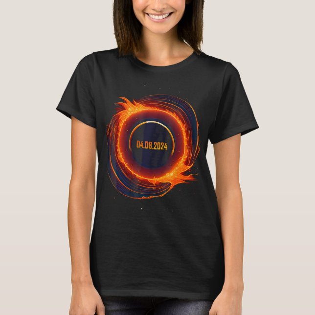 Camiseta Eclipse solar 2024 Eclipse total de sol (Anverso)