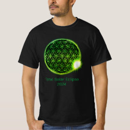Camiseta Eclipse solar 2024 Flor verde espumosa de vida