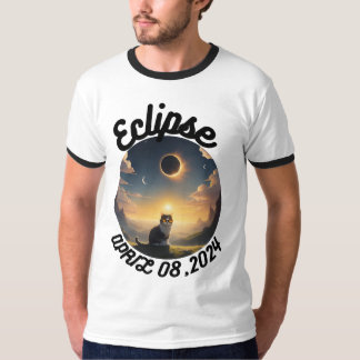 Camiseta Eclipse solar, 2024 gato con eclips solares Glasse