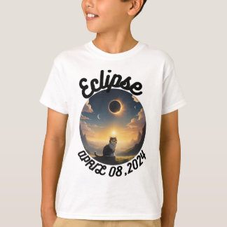Camiseta Eclipse solar, 2024 gato con eclips solares Glasse