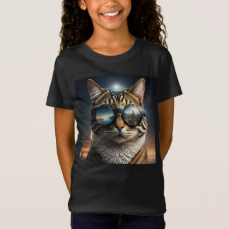 Camiseta Eclipse solar, 2024 gato con eclips solares Glasse