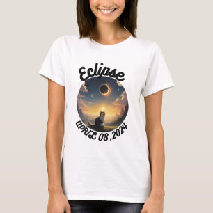 Camiseta Eclipse solar, 2024 gato con eclips solares Glasse