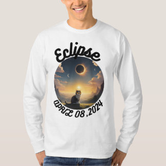 Camiseta Eclipse solar, 2024 gato con eclips solares Glasse