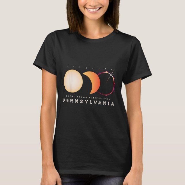 Camiseta Eclipse solar 2024 Grap total de eclipse pensilvan (Anverso)