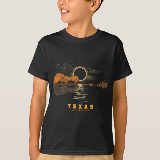 Camiseta Eclipse solar 2024 Guitarra 04.08.24 Totalidad Tex (Anverso)