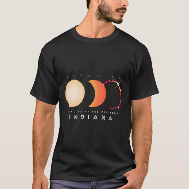 Camiseta Eclipse solar 2024 Indiana Eclipse total América G (Anverso)