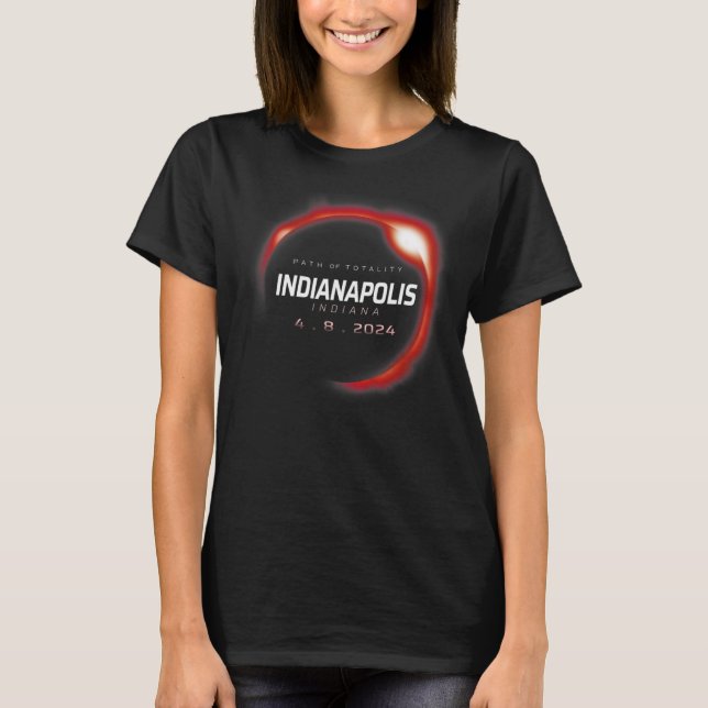 Camiseta Eclipse solar 2024 Indianápolis Indiana Abril 8 20 (Anverso)