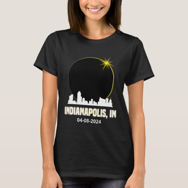 Camiseta Eclipse Solar 2024 Línea de Esquina Indiana Ec (Anverso)