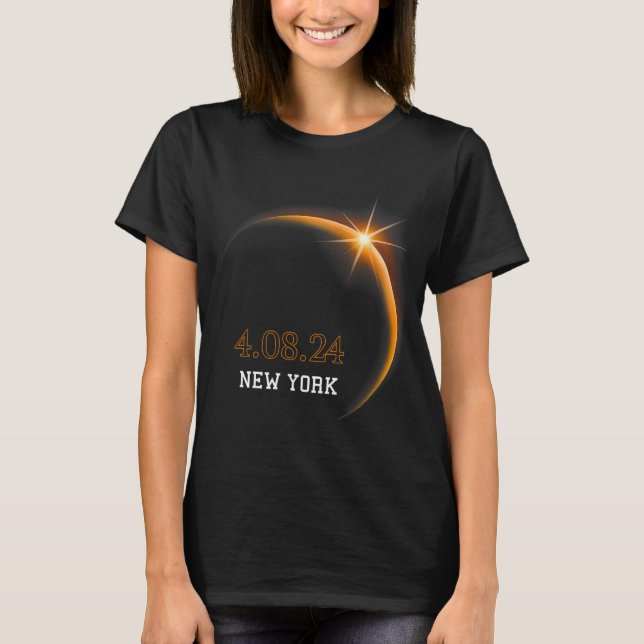 Camiseta Eclipse solar 2024 New York Totality Spring 4.08.2 (Anverso)