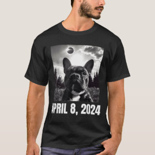 Camiseta Eclipse Solar 2024 Selfie Divertido de Bulldog Fra
