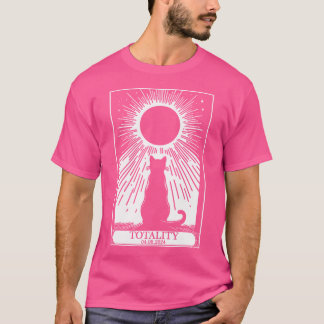 Camiseta Eclipse solar 2024 Tarjeta Tarot total gato negro 
