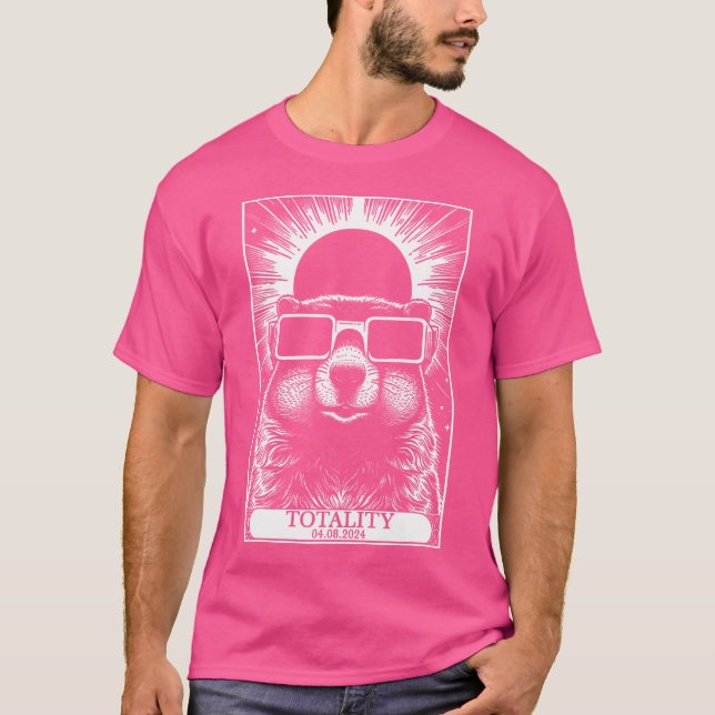 Camiseta Eclipse solar 2024 Tarjeta Tarot Totalidad Groundh (Anverso)