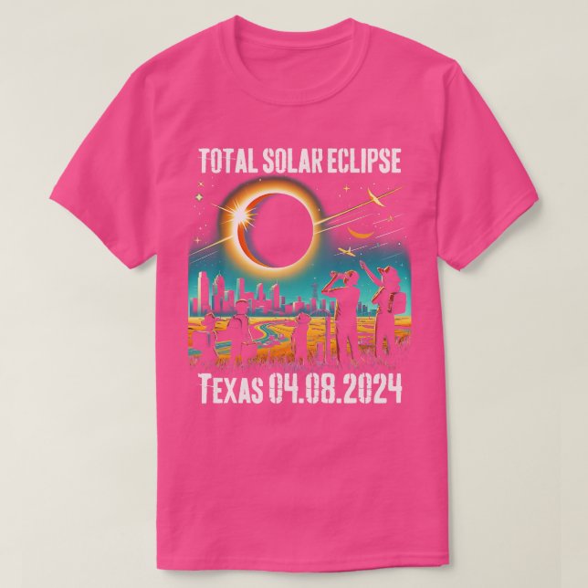 Camiseta Eclipse solar 2024 Texas Totalidad de EE.UU. (Diseño del anverso)