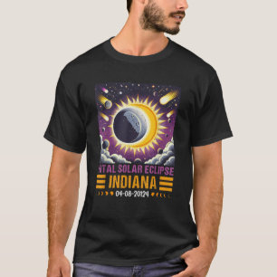 Camiseta Eclipse Solar 2024 Totalidad Americana Estado Indi