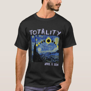 Camiseta Eclipse solar 2024 Totalidad de arte Abril 8 Hombr