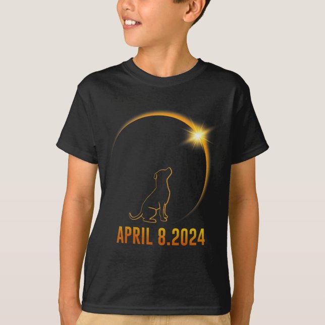 Camiseta Eclipse solar 2024 Totalidad de perro 1 (Anverso)