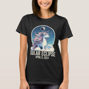 Camiseta Eclipse solar 2024 Unicornio con lentes de vidrio 