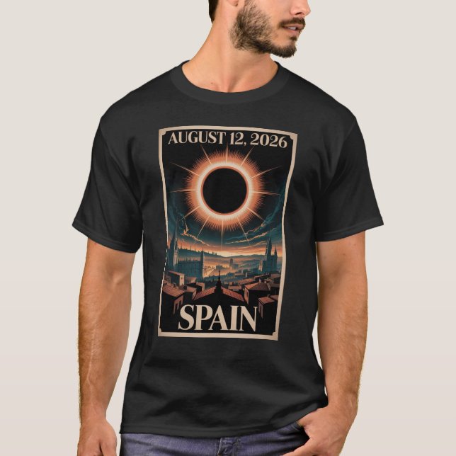 Camiseta Eclipse Solar 2026 España Madrid Barcelona Palma (Anverso)