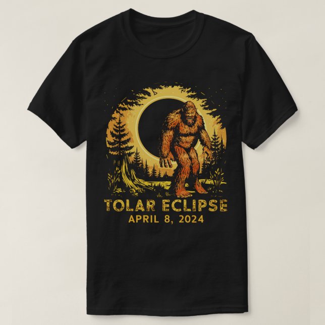 Camiseta Eclipse solar 8 de abril de 2024 a pie grande (Diseño del anverso)