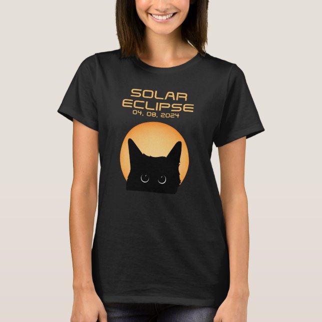 Camiseta Eclipse solar con gato (Anverso)