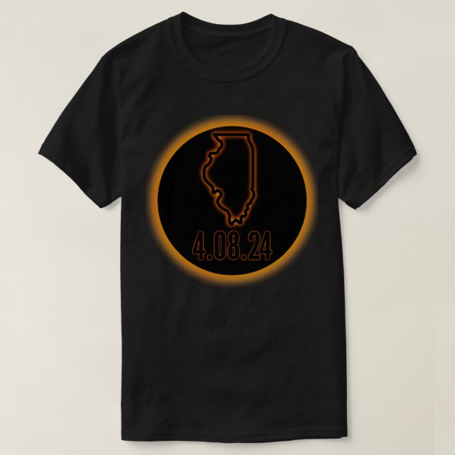 Camiseta Eclipse solar de Illinois 2024 TShirt (Diseño del anverso)