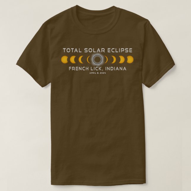 Camiseta Eclipse solar de Lick Indiana 2024 Abril 8 (Diseño del anverso)