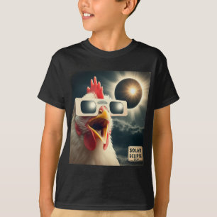 Camiseta Eclipse solar de los hombres de niños de pollo sel